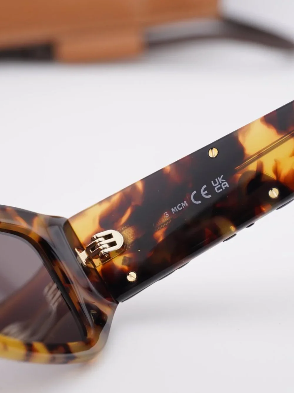 MCM MW0013 53E Rectangle Sunglasses – Blonde Havana / Brown